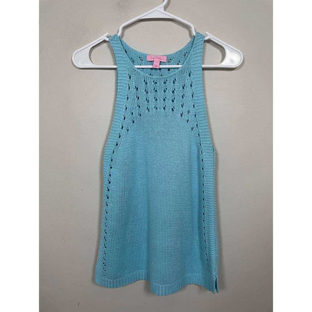 Lilly Pulitzer Mac Sweater Tank Blue Size Small Preppy Beach Coastal Resortwear